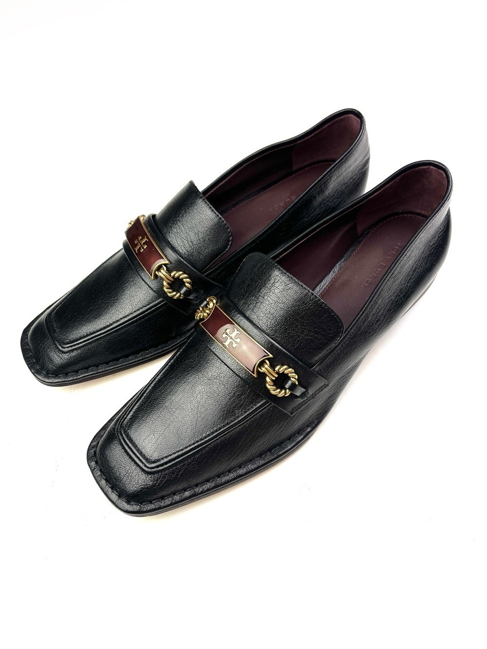 New Tory Burch Black Leather Loafers Size 8.5